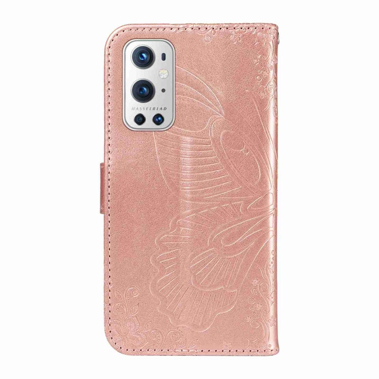 For OnePlus 9 Pro Swallowtail Butterfly Embossed Leather Phone Case