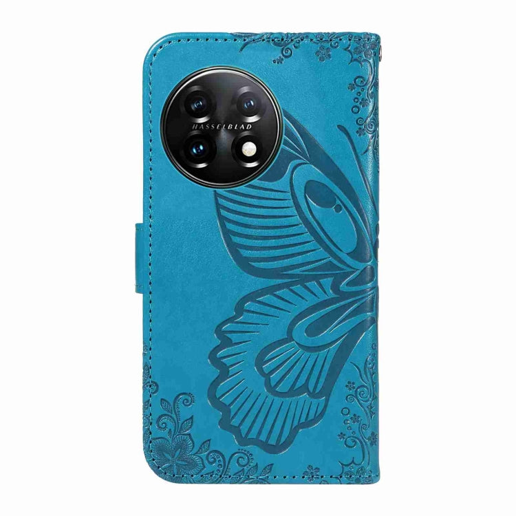 For OnePlus 11 5G Swallowtail Butterfly Embossed Leather Phone Case