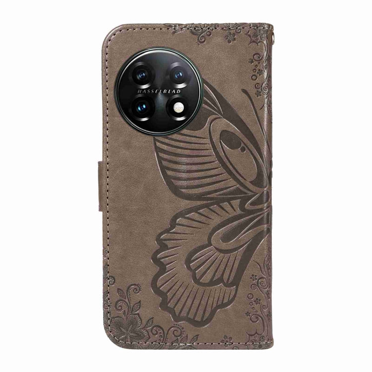 For OnePlus 11 5G Swallowtail Butterfly Embossed Leather Phone Case