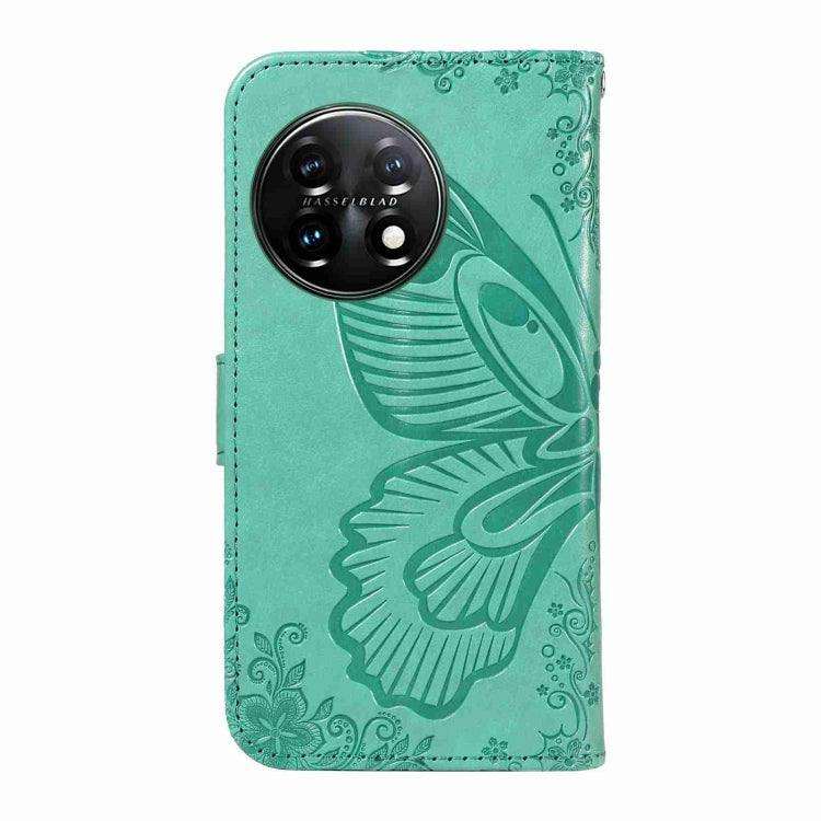 For OnePlus 11 5G Swallowtail Butterfly Embossed Leather Phone Case