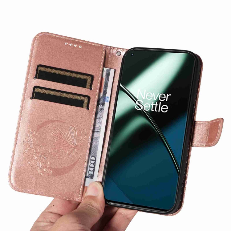 For OnePlus 11 5G Swallowtail Butterfly Embossed Leather Phone Case