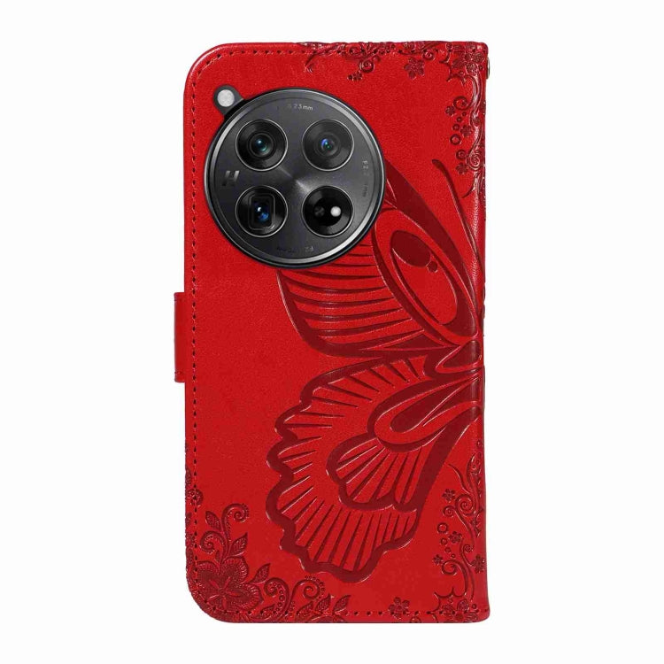 For OnePlus 12 Swallowtail Butterfly Embossed Leather Phone Case