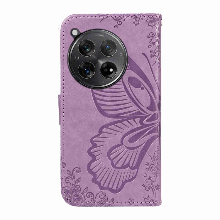 For OnePlus 12 Swallowtail Butterfly Embossed Leather Phone Case