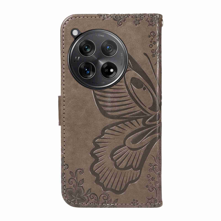 For OnePlus 12 Swallowtail Butterfly Embossed Leather Phone Case