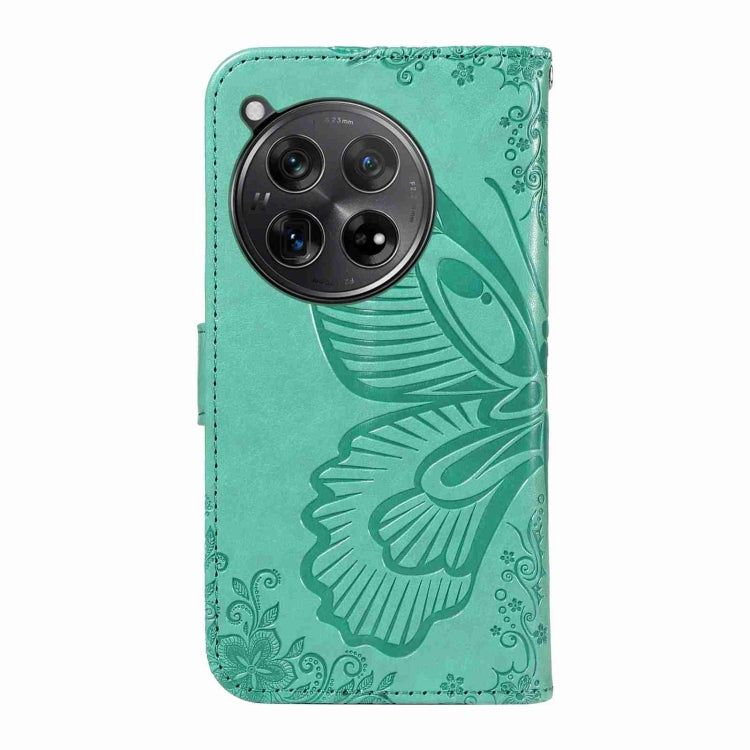 For OnePlus 12 Swallowtail Butterfly Embossed Leather Phone Case