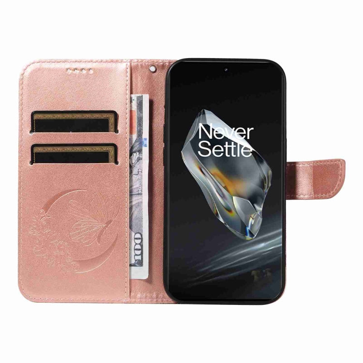 For OnePlus 12 Swallowtail Butterfly Embossed Leather Phone Case