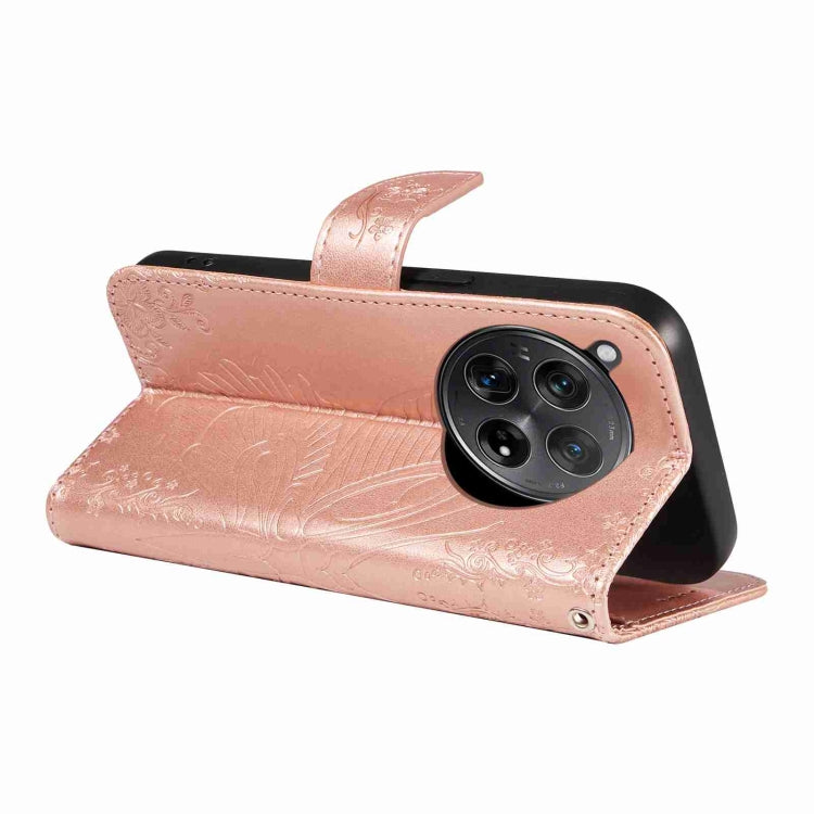 For OnePlus 12 Swallowtail Butterfly Embossed Leather Phone Case