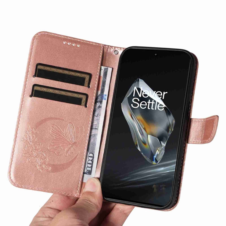 For OnePlus 12 Swallowtail Butterfly Embossed Leather Phone Case