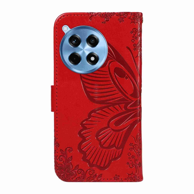 For OnePlus 12R Swallowtail Butterfly Embossed Leather Phone Case