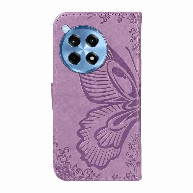 For OnePlus 12R Swallowtail Butterfly Embossed Leather Phone Case