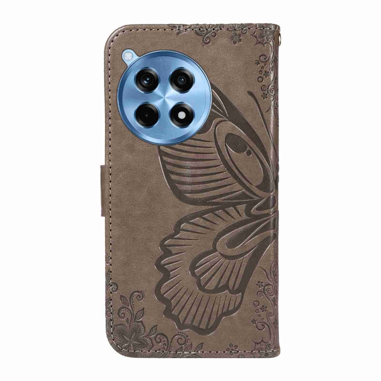 For OnePlus 12R Swallowtail Butterfly Embossed Leather Phone Case