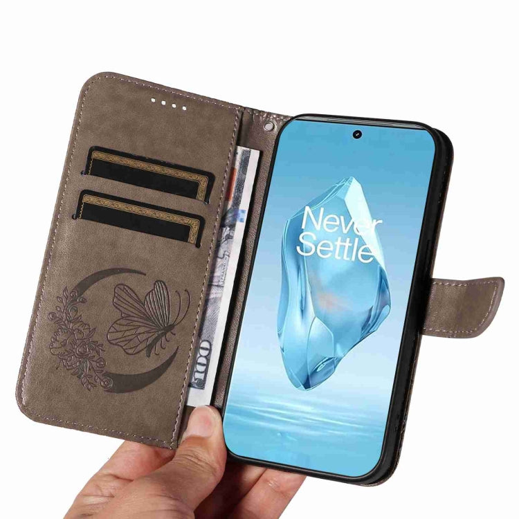 For OnePlus 12R Swallowtail Butterfly Embossed Leather Phone Case