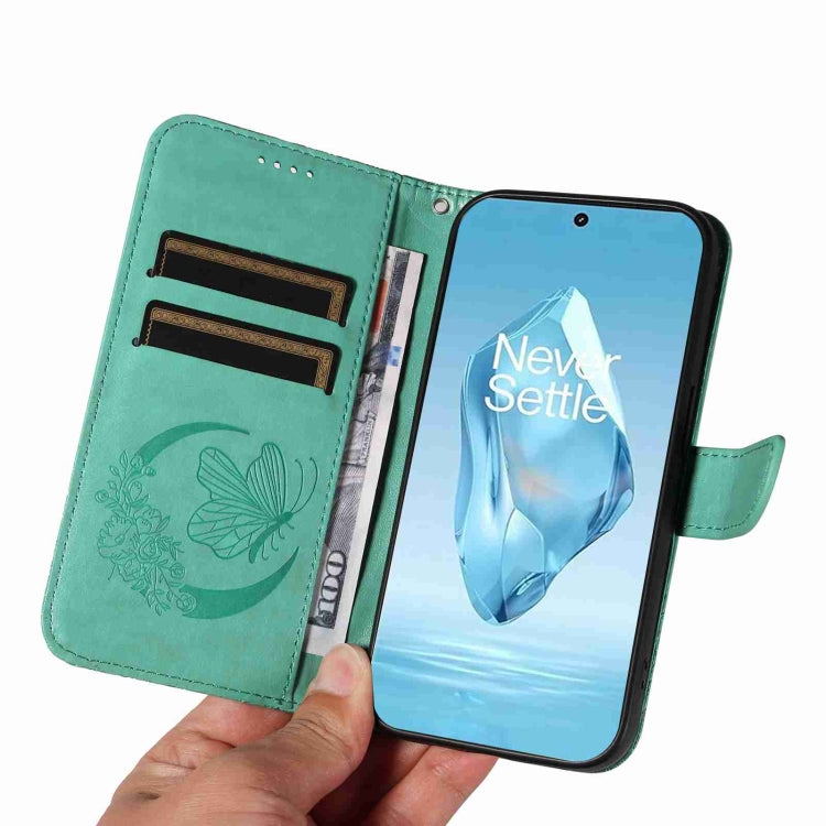 For OnePlus 12R Swallowtail Butterfly Embossed Leather Phone Case
