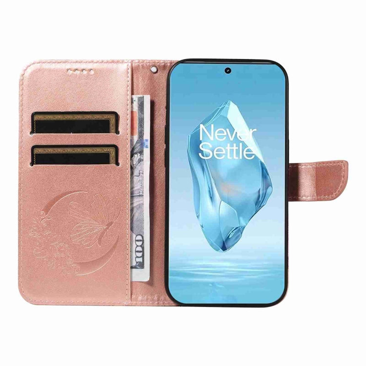 For OnePlus 12R Swallowtail Butterfly Embossed Leather Phone Case