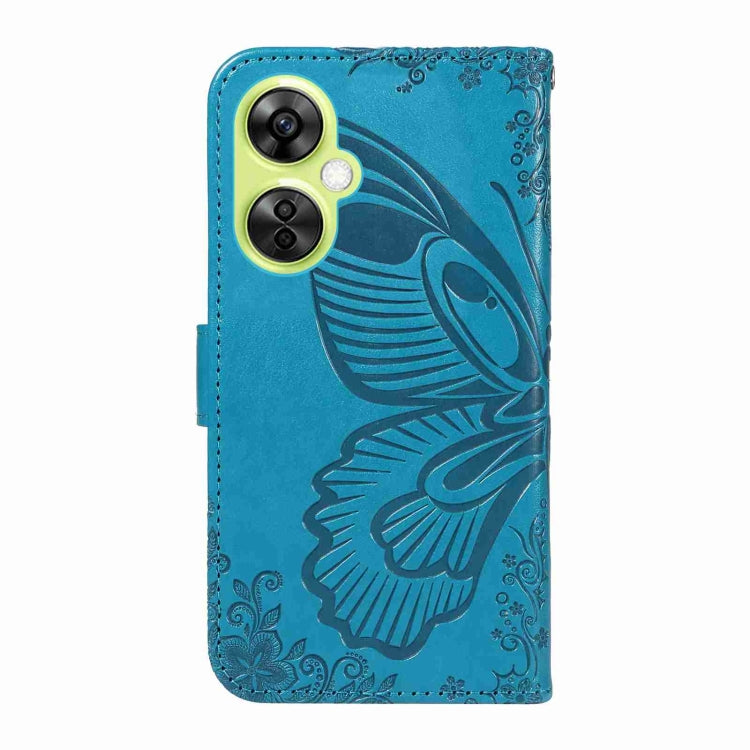 For OnePlus Nord CE 3 Lite Swallowtail Butterfly Embossed Leather Phone Case