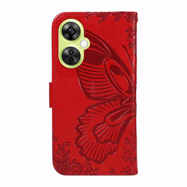 For OnePlus Nord CE 3 Lite Swallowtail Butterfly Embossed Leather Phone Case