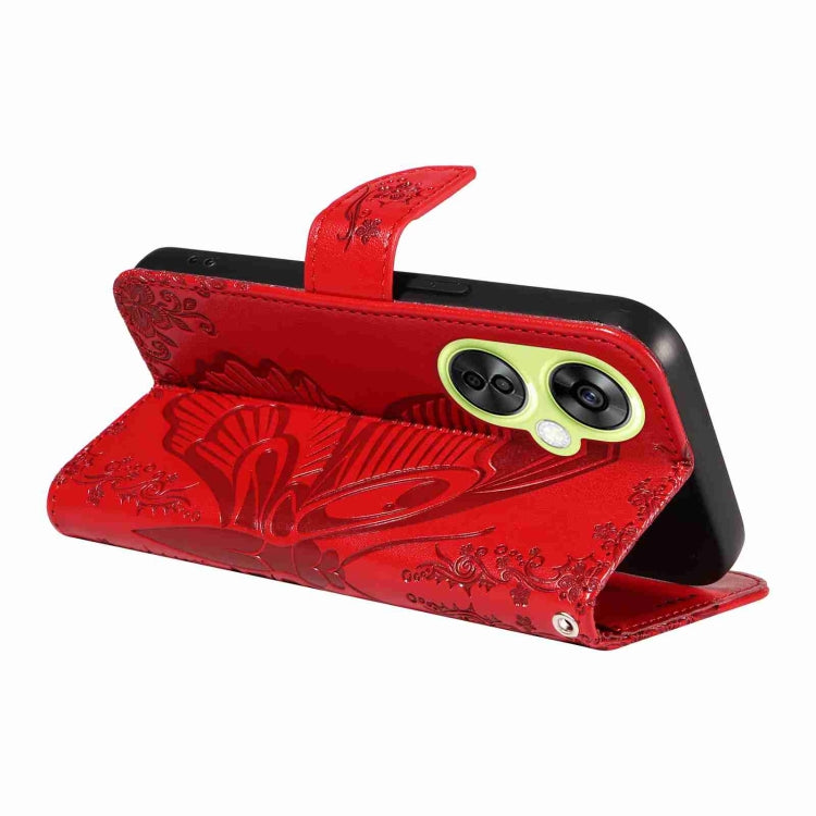 For OnePlus Nord CE 3 Lite Swallowtail Butterfly Embossed Leather Phone Case