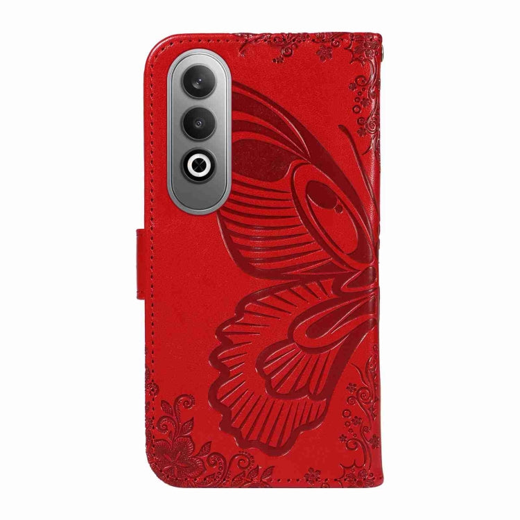 For OnePlus Nord CE4 Swallowtail Butterfly Embossed Leather Phone Case
