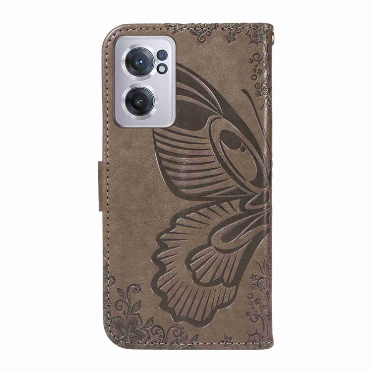 For OnePlus Nord CE 2 5G Swallowtail Butterfly Embossed Leather Phone Case