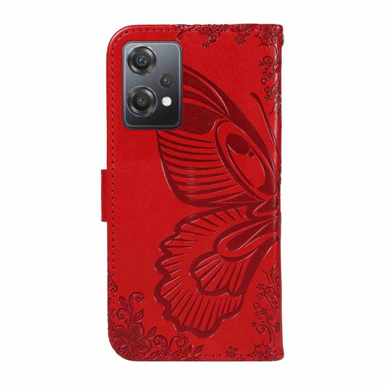 For OnePlus Nord CE 2 Lite / Realme 9 Pro Swallowtail Butterfly Embossed Leather Phone Case