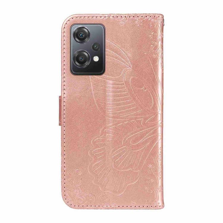 For OnePlus Nord CE 2 Lite / Realme 9 Pro Swallowtail Butterfly Embossed Leather Phone Case