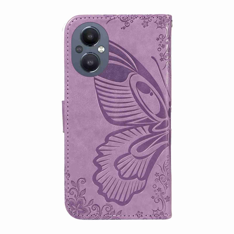 For OnePlus Nord N20 5G / OPPO A96 5G Swallowtail Butterfly Embossed Leather Phone Case