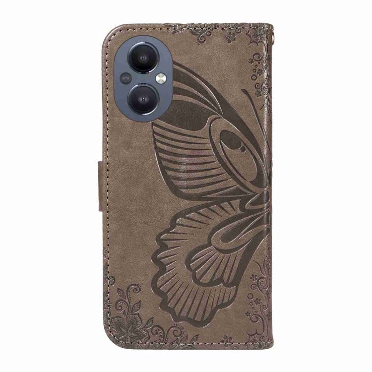 For OnePlus Nord N20 5G / OPPO A96 5G Swallowtail Butterfly Embossed Leather Phone Case
