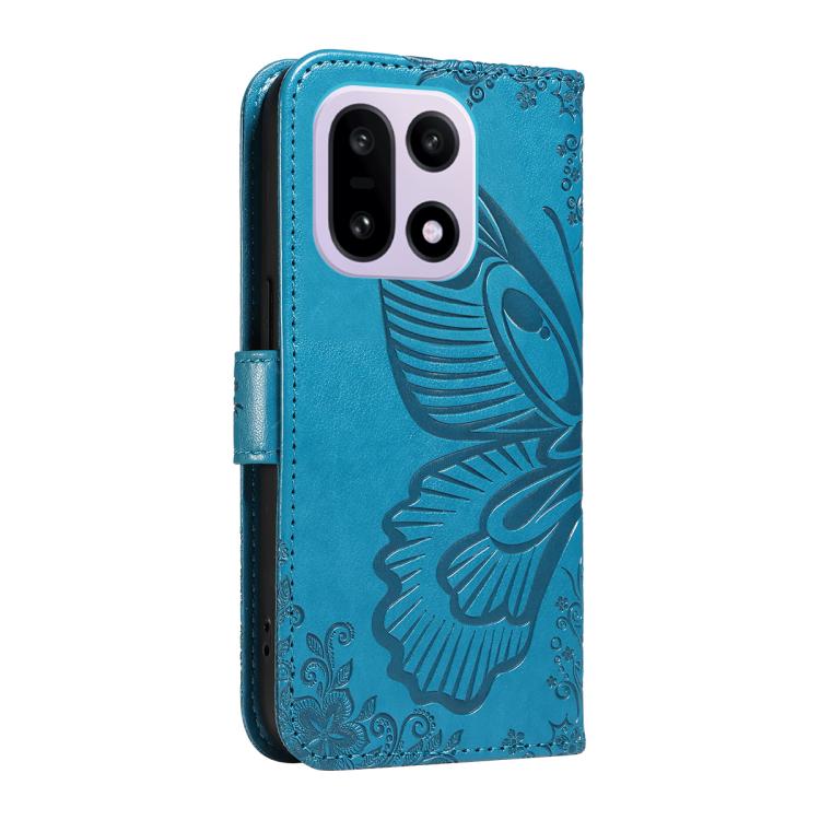 For OnePlus 15 Swallowtail Butterfly Embossed Leather Phone Case
