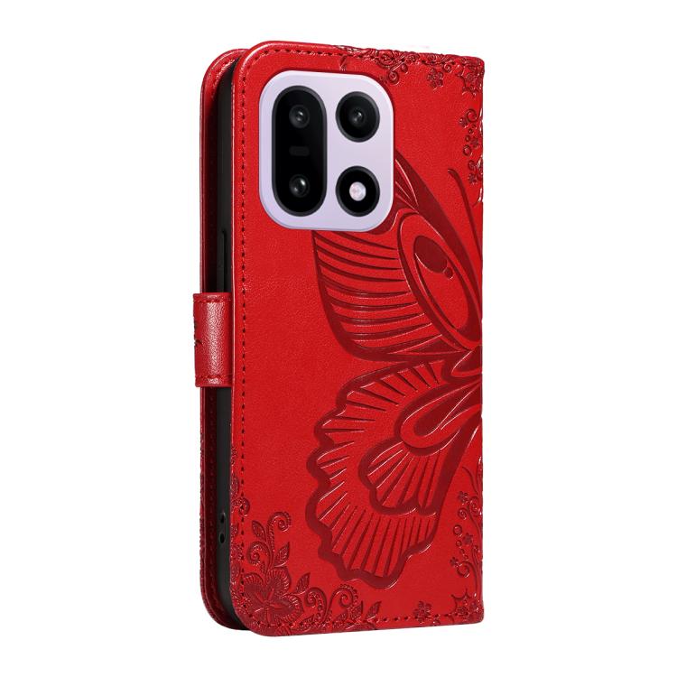 For OnePlus 15 Swallowtail Butterfly Embossed Leather Phone Case