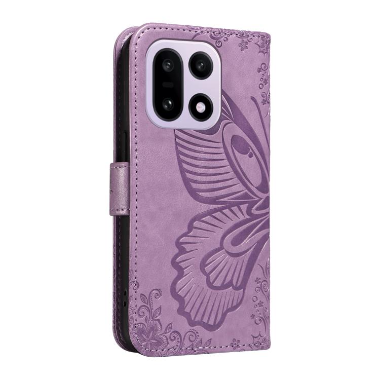 For OnePlus 15 Swallowtail Butterfly Embossed Leather Phone Case