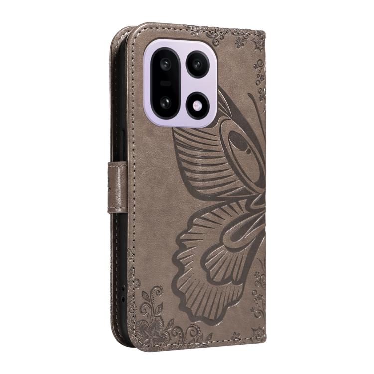 For OnePlus 15 Swallowtail Butterfly Embossed Leather Phone Case