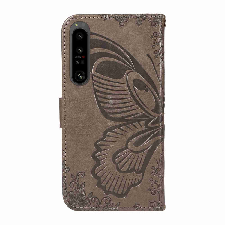 For Sony Xperia 1 IV Swallowtail Butterfly Embossed Leather Phone Case