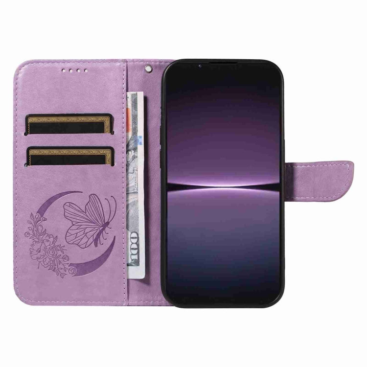 For Sony Xperia 1 V Swallowtail Butterfly Embossed Leather Phone Case