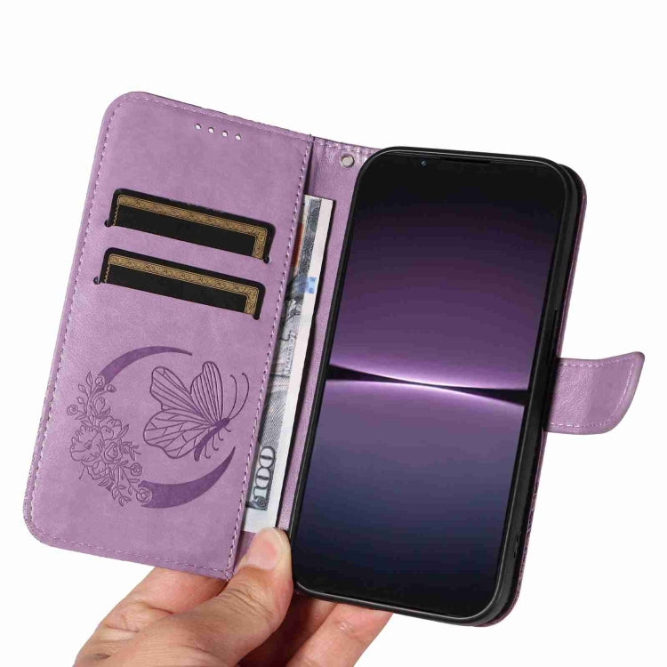 For Sony Xperia 1 V Swallowtail Butterfly Embossed Leather Phone Case
