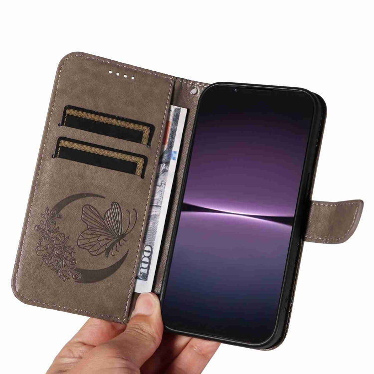For Sony Xperia 1 V Swallowtail Butterfly Embossed Leather Phone Case