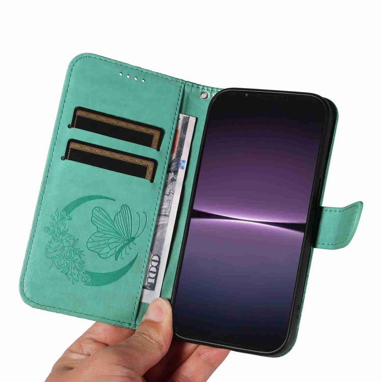 For Sony Xperia 1 V Swallowtail Butterfly Embossed Leather Phone Case