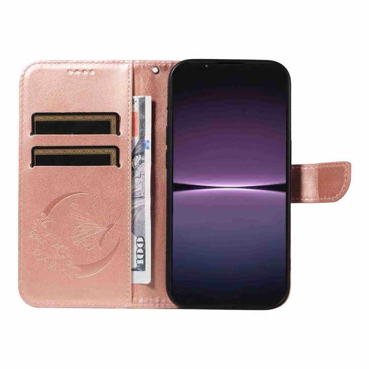 For Sony Xperia 1 V Swallowtail Butterfly Embossed Leather Phone Case
