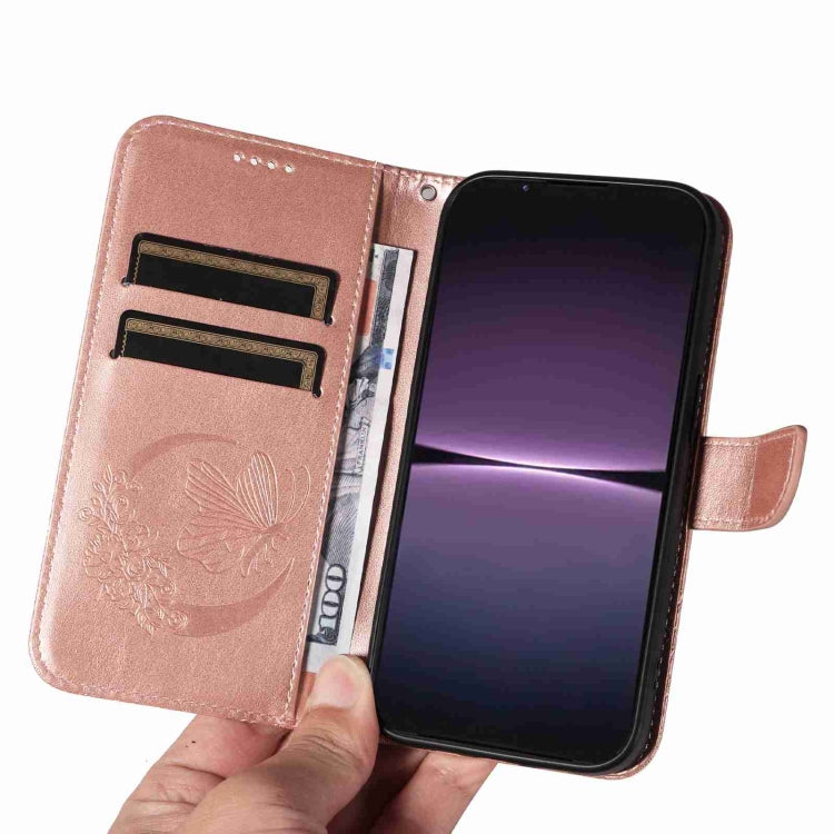 For Sony Xperia 1 V Swallowtail Butterfly Embossed Leather Phone Case