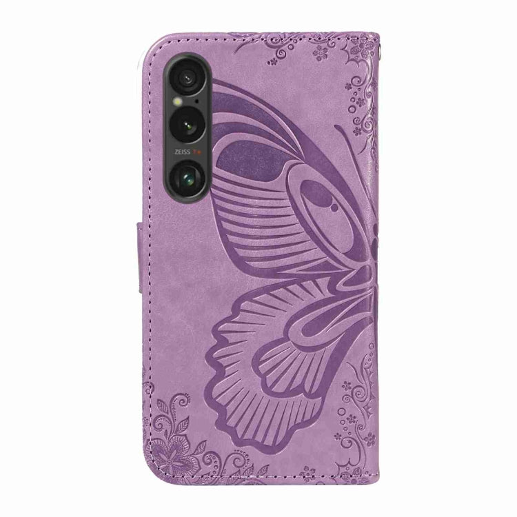 For Sony Xperia 1 VI 2024 Swallowtail Butterfly Embossed Leather Phone Case