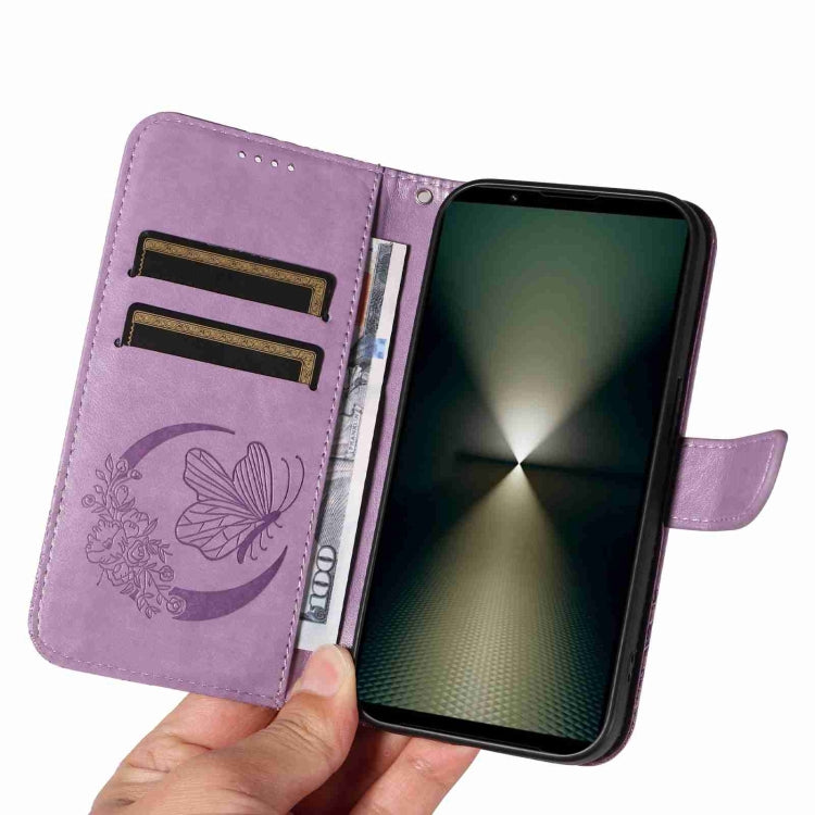 For Sony Xperia 1 VI 2024 Swallowtail Butterfly Embossed Leather Phone Case