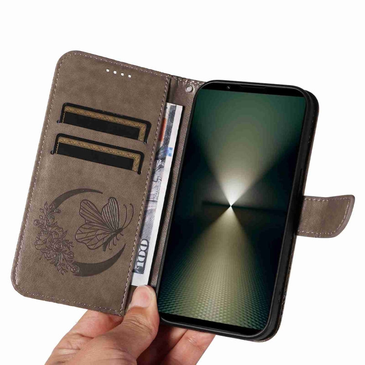For Sony Xperia 1 VI 2024 Swallowtail Butterfly Embossed Leather Phone Case