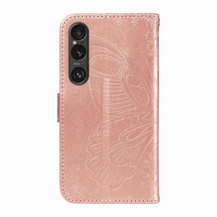 For Sony Xperia 1 VI 2024 Swallowtail Butterfly Embossed Leather Phone Case