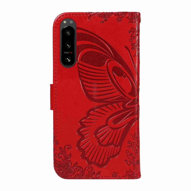 For Sony Xperia 5 IV Swallowtail Butterfly Embossed Leather Phone Case