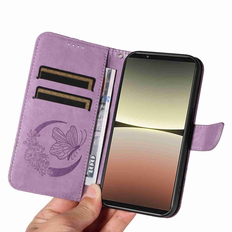 For Sony Xperia 5 IV Swallowtail Butterfly Embossed Leather Phone Case