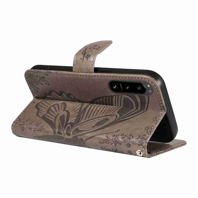 For Sony Xperia 5 IV Swallowtail Butterfly Embossed Leather Phone Case