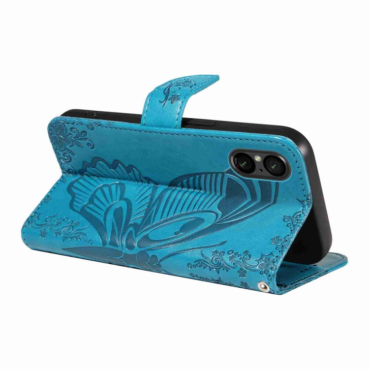 For Sony Xperia 5 V Swallowtail Butterfly Embossed Leather Phone Case