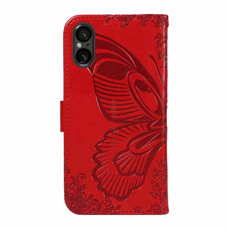 For Sony Xperia 5 V Swallowtail Butterfly Embossed Leather Phone Case