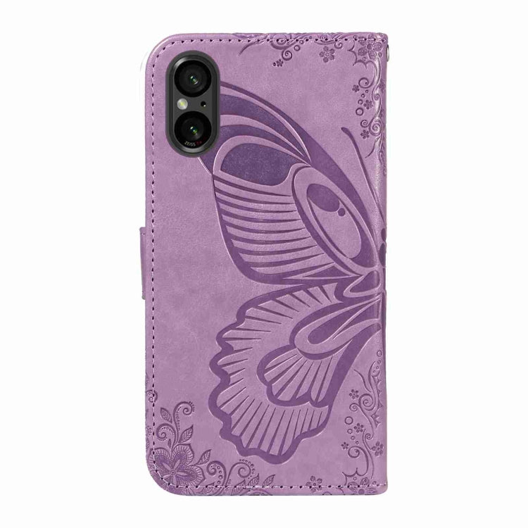 For Sony Xperia 5 V Swallowtail Butterfly Embossed Leather Phone Case