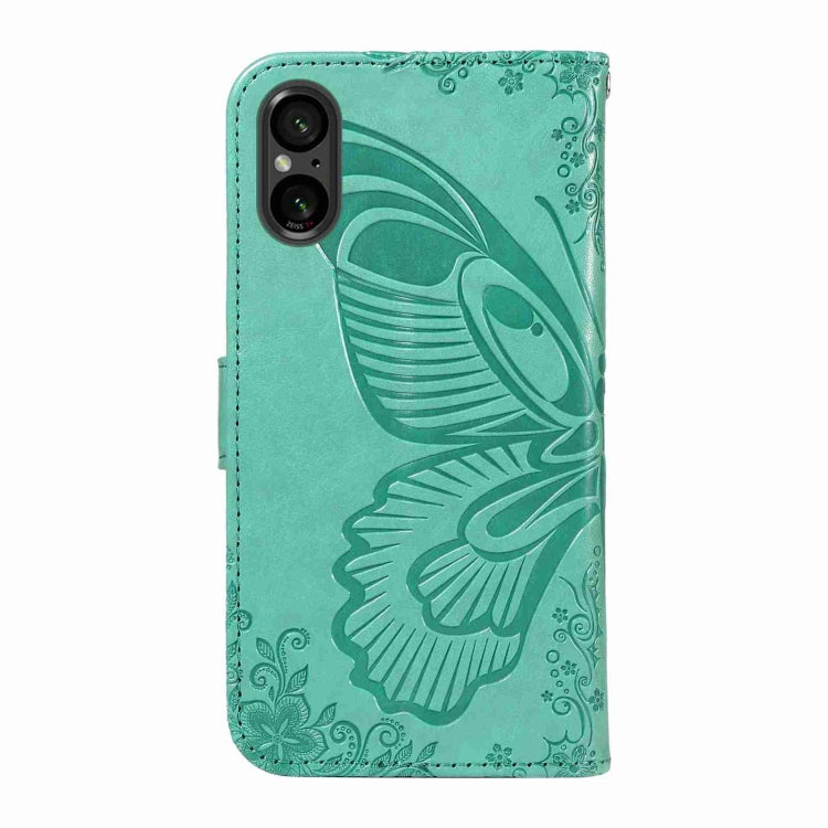 For Sony Xperia 5 V Swallowtail Butterfly Embossed Leather Phone Case