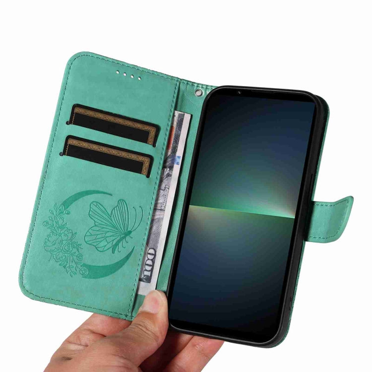 For Sony Xperia 5 V Swallowtail Butterfly Embossed Leather Phone Case